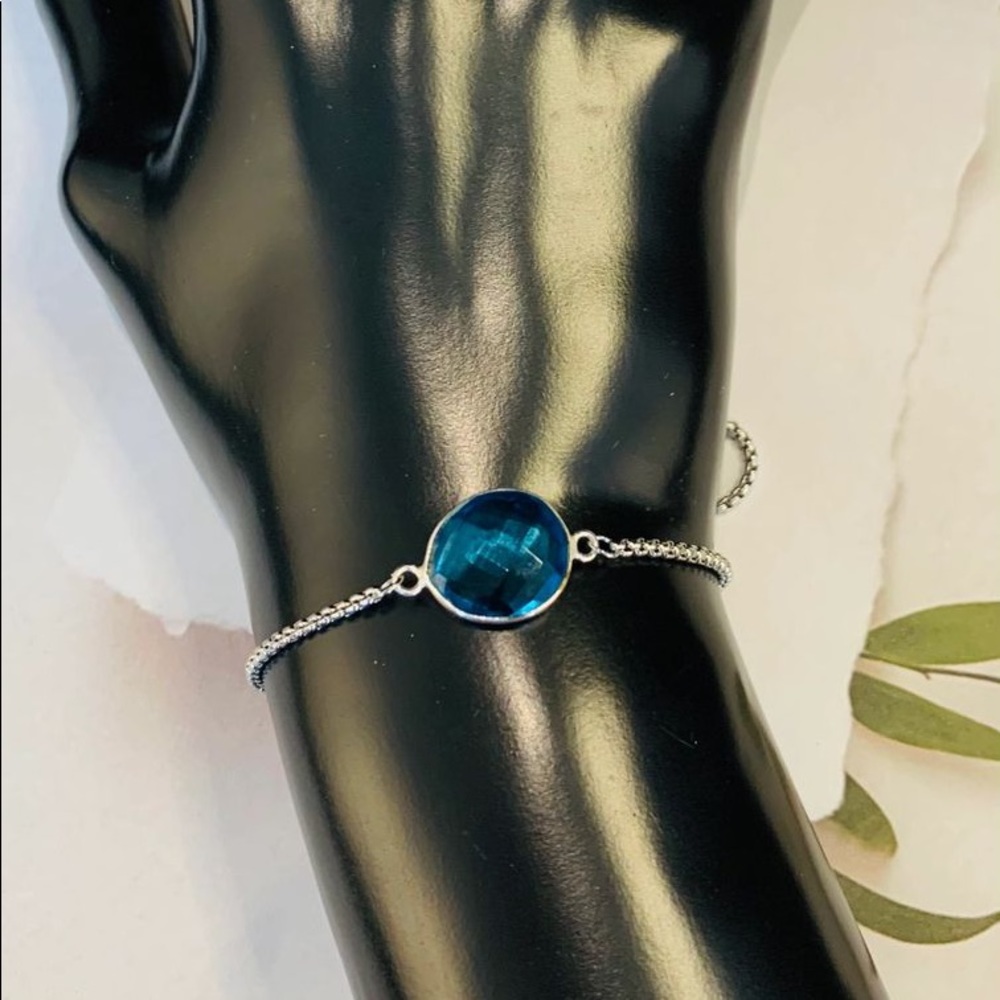 Blue Topaz Slider Bracelet